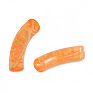 Acrylic Tube bead 33x8mm crackled Orange